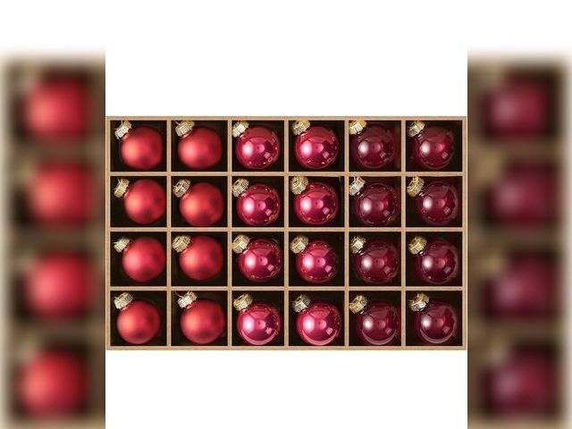 Lot 96-191810 - WDS WONDROUS Pink Christmas Ball Ornaments Set of 24 – Glass Xmas Tree Hanging Decorations, 1.18” Mi...