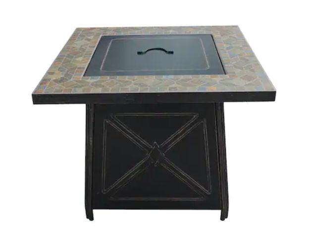 Lot 96-214293 - Hampton Bay Crossridge 30.00 in. W 50000 BTU coating Steel Propane Outdoor Fire Pit Table with Lava ...