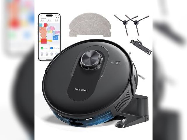 Lot 96-177604 - Proscenic Q8 Robot Vacuum Cleaner with Mop, Ultra Strong 6000Pa Robotic Vacuum with Lidar Navigation...
