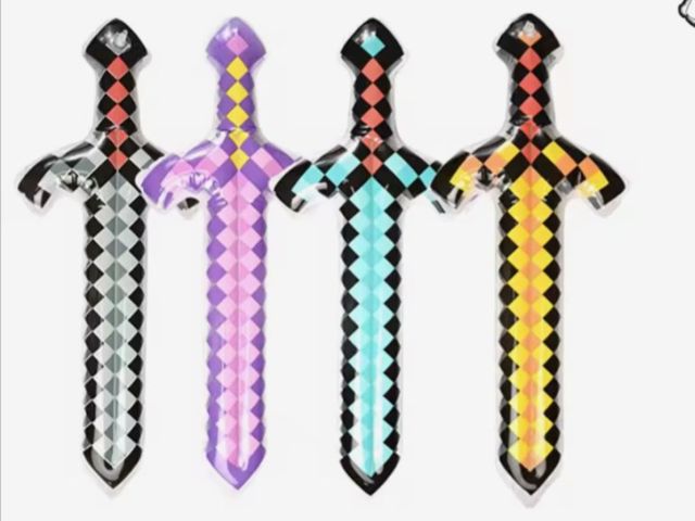 Lot 96-198108 - Pixel Party Supplies,10 pcs Inflatable Sword Weapons and 10pcs Glasses New