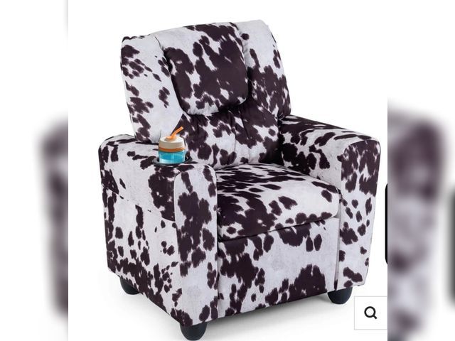 Lot 96-192312 - Kids Recliner Chair with Cup Holder &amp; Side Pocket, Adjustable Toddler Lounge Sofa, Ergonomic Chi...