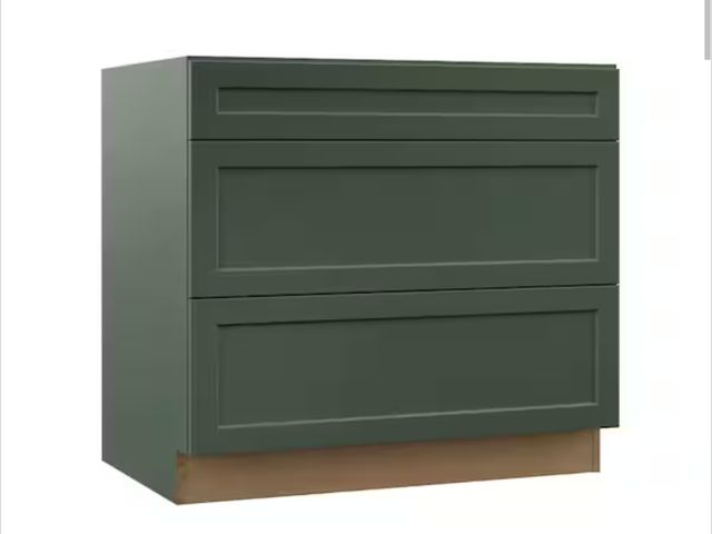 Lot 96-170739 - Hampton Bay
Designer Series Melvern 36 in W 24 in D 34.5 in H Assembled Shaker Pots and Pans Drawer ...