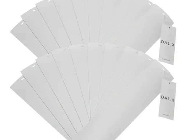 Lot 96-180428 - DALIX PVC Vertical Blind, White, 82.5 x 3.5 (20-Pack)
Curved, Smooth, Replacement Slats New