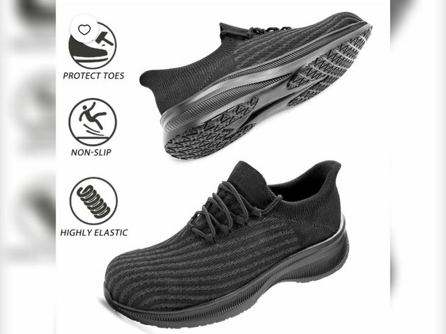 Lot 96-230648 - NIFOFISE Men's Shoes Puncture-Resistant Safety Shoes Lace-Ups, Ankle-High, Round Toe, Black, Women 1...