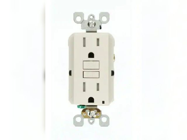 Lot 96-166998 - Leviton
15 Amp 125-Volt Duplex SmarTest Self-Test SmartlockPro Tamper Resistant GFCI Outlet, Light A...