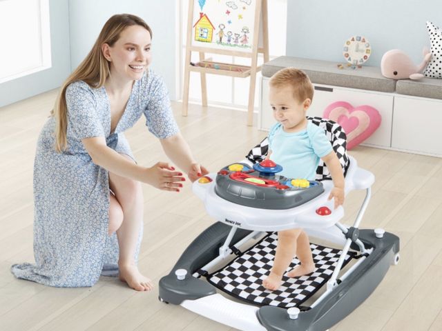 Lot 96-227637 - BABY JOY 6-in-1 Baby Walker, Foldable Baby Walker with Wheels, Adjustable Height, Music, Lights, Bou...