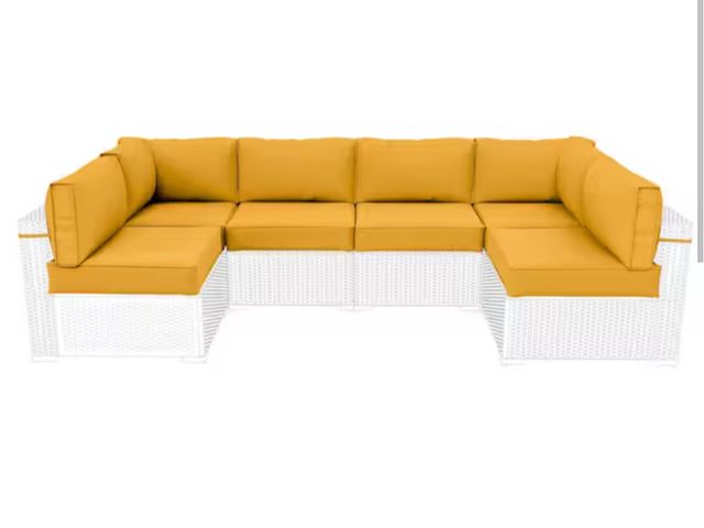 Lot 96-162125 - WNP 
26 in. x 26 in. x 5 in. (14-Piece) Deep Seat Outdoor Sectional Cushion Set Waterproof Replaceme...