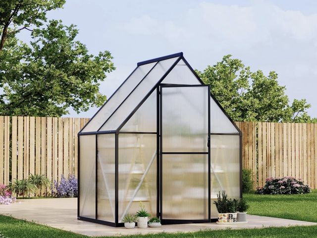 Lot 96-211748 - Garvee 6'x4' Aluminum-Framed Polycarbonate Greenhouse, Heavy Duty Polycarbonate Greenhouse With Quic...
