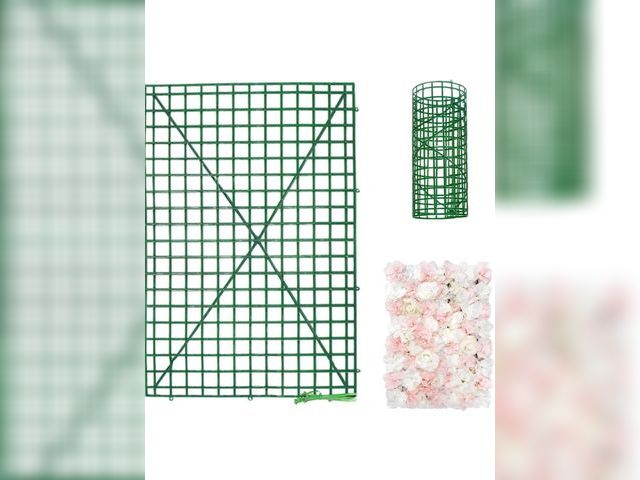 Lot 96-176508 - Appears to be DIY Plastic Mesh Flower Wall Panel Fences, Artificial Plant Wall varies from stock pho...