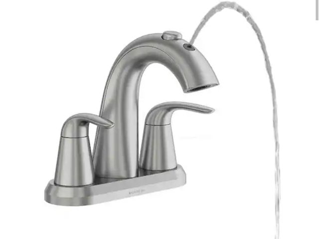 Lot 96-190544 - Glacier Bay 
Nadina 4 in. Centerset Double Handle Bathroom Fountain Faucet in Brushed Nickel New MSR...