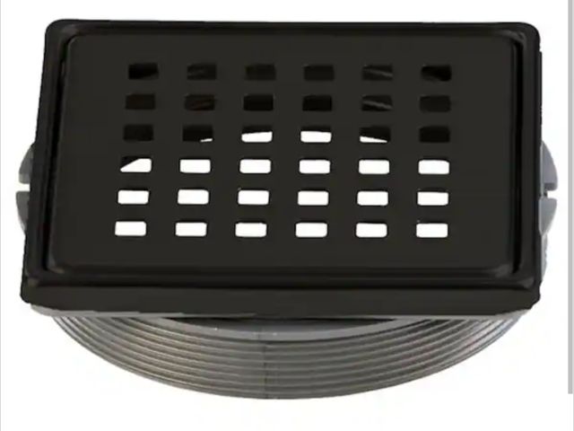 Lot 96-199052 - Everbilt Watershield Shower System 4 in. Matte Black Drain Grate New