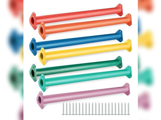 Lot 96-170285 - 7 Colors 22 Inch Steel Monkey Bars Ladder Rungs Set for Backyards Playground and Children Indoor and...