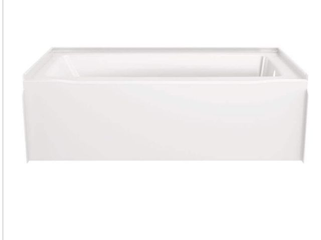 Lot 96-179202 - Delta Classic 500 60 in. x 32 in.
Alcove Deep Soaking Bathtub with Right Drain in MSRP $279 New
High...