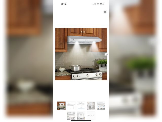 Lot 96-161675 - 30 Inch Under Cabinet Range Hood, 400 CFM Kitchen Exhaust Hood with 3 Speed, Led Lights, Button Cont...