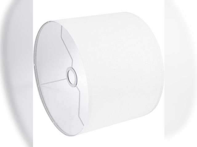 Lot 96-190307 - White Lamp Shade, Large Drum Lampshade 13" Top x 13" Bottom x 11" High (Spider), Replacement Lamp Sh...