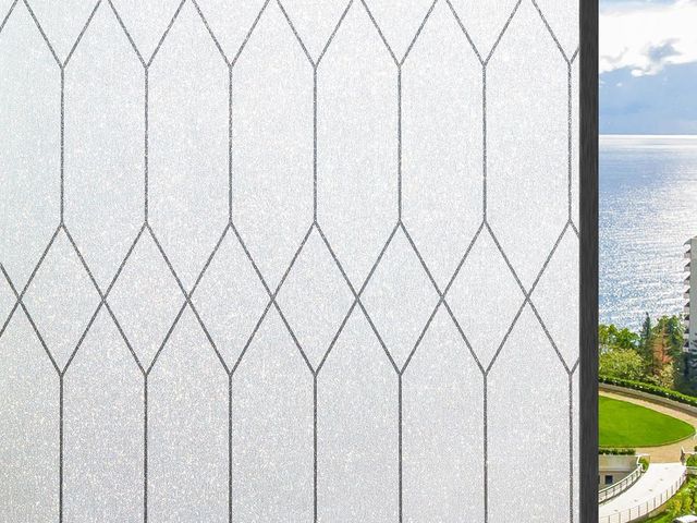 Lot 96-179271 - Kromapolis Window Privacy Film Frosted Glass Window Clings, Removable Vinyl Door Coverings, Moroccan...
