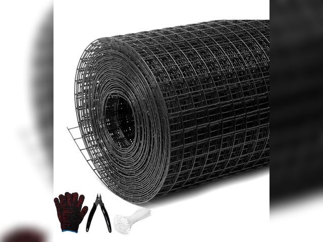 Lot 96-179229 - Black Hardware Cloth 1inx48inx100ft, Chicken Wire Fencing, 17Gauge, Vinyl PVC Coated Mesh, Welded Wi...