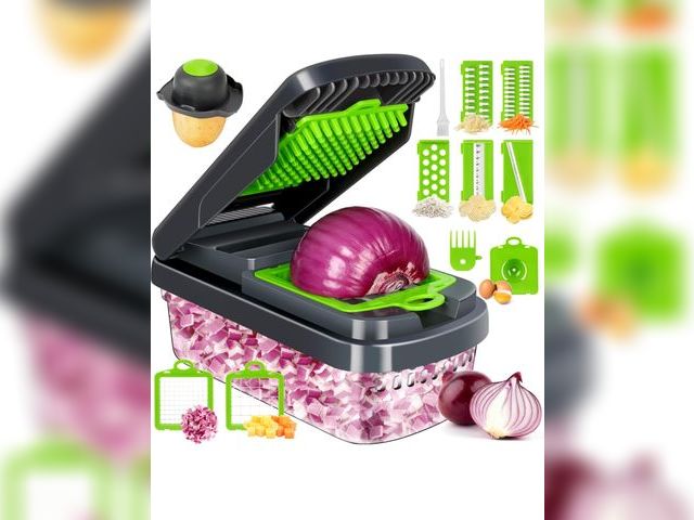 Lot 96-176760 - Vegetable Chopper,12-in-1 Multifunctional Food Chopper,Professional Onion Chopper with 7 Blades,Vege...