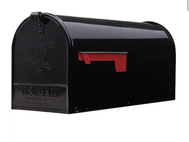 Lot 96-192400 - Architectural Mailboxes Elite Black, Large, Steel, Post Mount Mailbox New