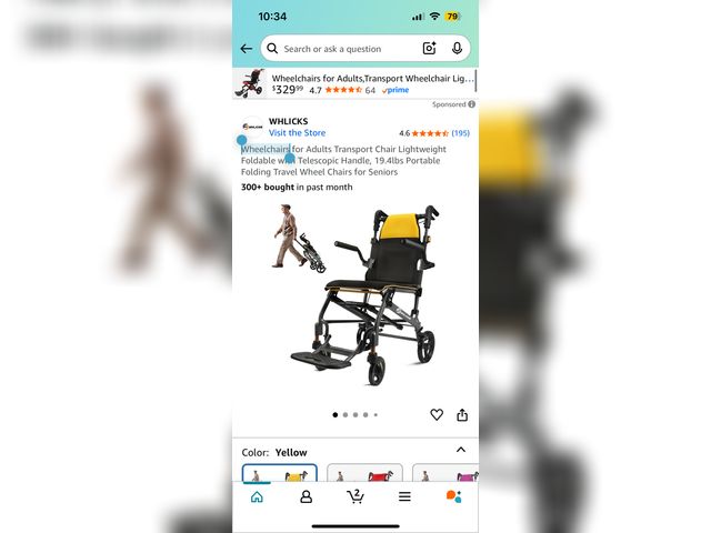 Lot 96-172614 - Wheelchairs for Adults Transport Chair Lightweight Foldable with Telescopic Handle, 19.4lbs Portable...
