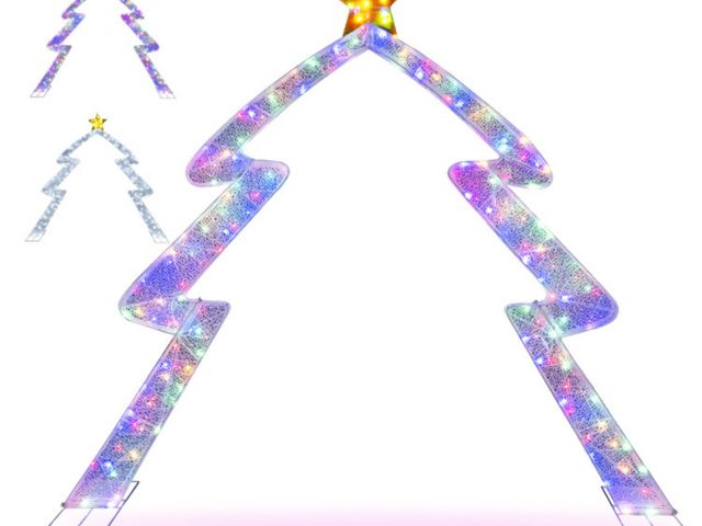 Lot 96-192251 - 8.8 FT Christmas Tree-shaped Archway, Xmas Archway with Top Star New