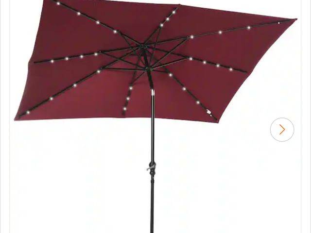 Lot 96-159649 - Outsunny 8.8 ft. Steel Market Tilt Patio Umbrella in Red New