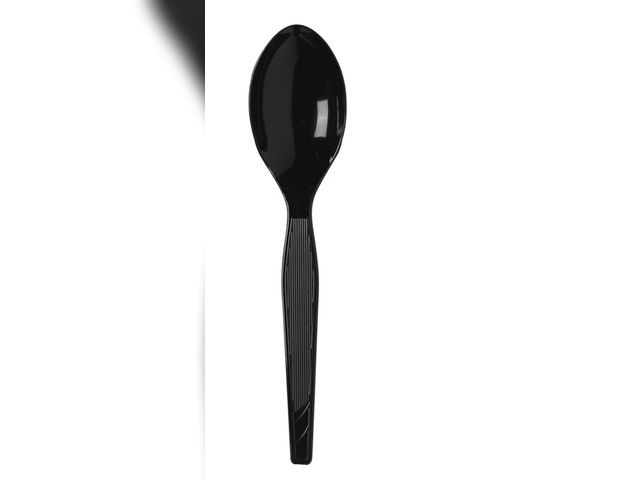 Lot 96-176990 - Dixie 7.5" Medium-Weight Polystyrene Plastic Spoons By GP PRO, Black, 540 Count (90 Disposable Spoon...