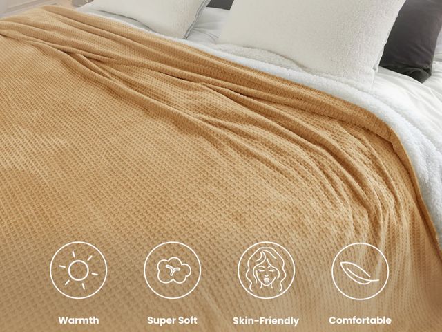 Lot 96-202240 - Blunique - Waffle Sherpa Heated Throw &amp; Blanket
Appears Lightly Used Untested 
Msrp $109.99