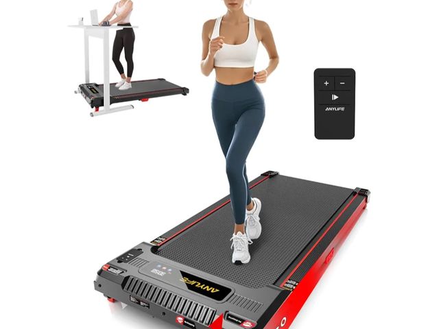 Lot 96-164212 - Walking Pad Treadmill, Anylife Incline Walking Pads Under Desk 330lb Capacity, 2.5HP Portable Treadm...