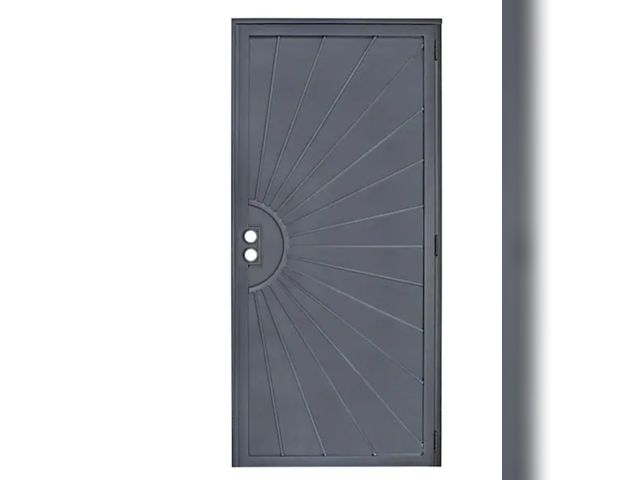 Lot 96-173808 - US Door and Fence
32 in. x 80 in. Nuevo Dia Black Steel Surface Mount Outswing Security Door with Pe...