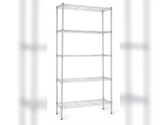 Lot 96-179586 - Amazon Basics 5-Shelf Adjustable Heavy Duty Steel Wire Rack Storage Shelving Organizer for Kitchen, ...
