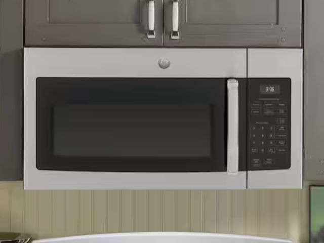 Lot 96-163670 - GE 
1.6 cu. ft. Over-the-Range Microwave in Stainless Steel New MSRP $389
