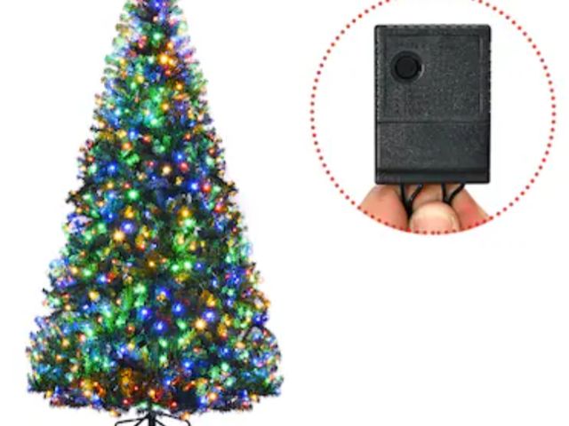 Lot 96-192368 - Costway 9-ft Pre-lit Artificial Christmas Tree with Multicolor LED Lights New MSRP $279…