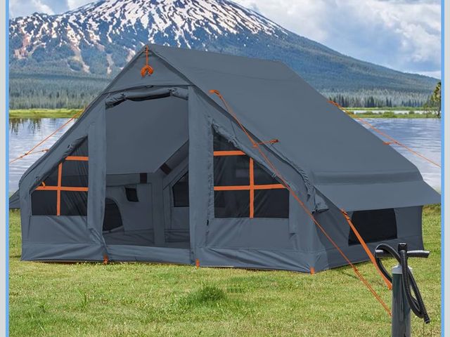 Lot 96-173546 - SHANQUAN Inflatable Tent with Pump,4-6 Person Instant Glamping Camping Tents House, Easy Setup Blow ...