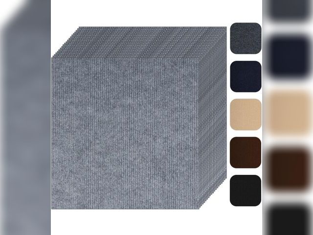 Lot 96-190582 - Self Adhesive Carpet Tile 20 Pcs 24" x 24" Peel and Stick Carpet Floor Tiles Non-Slip Carpet Squares...