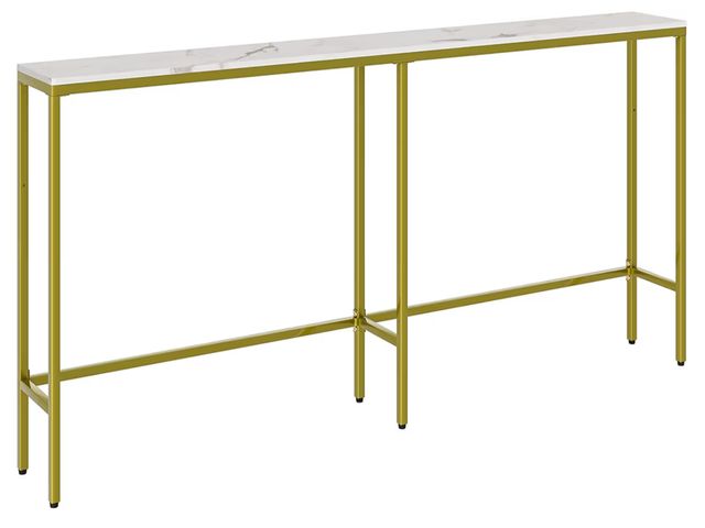 Lot 96-178617 - 63" Console Table,Modern Narrow Long Sofa Table Behind Couch,Skinny Entry Table with Gold Metal Fram...