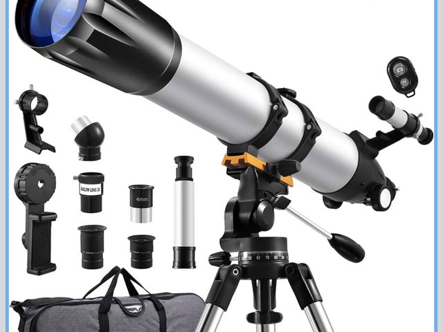 Lot 96-190364 - Telescope,90mm Aperture 900mm Refractor Telescopes,Magnification 450X High Powered Telescope,Profess...