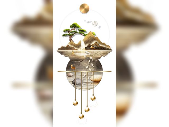 Lot 96-190687 - XQDYSG 3D Wall Sculptures Painting Hanging Plug-in Power Supply Home Decor Wall 3D Wall Art Decorati...