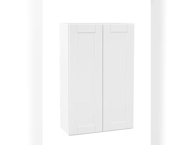 Lot 96-162248 - Hampton Bay
Shaker 27 in. W x 12 in. D x 42 in. H Assembled Wall Cabinet in Satin White

MSRP $220

...