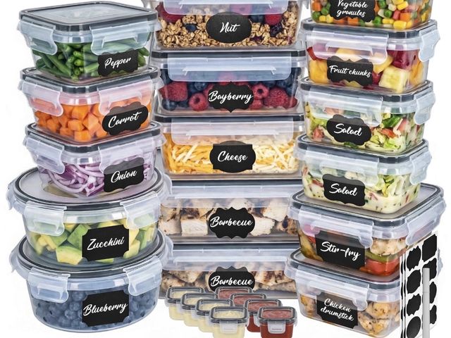 Lot 96-230760 - Soulgenix 55 Pcs Food Storage Containers with Lids, Reusable Meal Prep Containers for Kitchen Pantry...