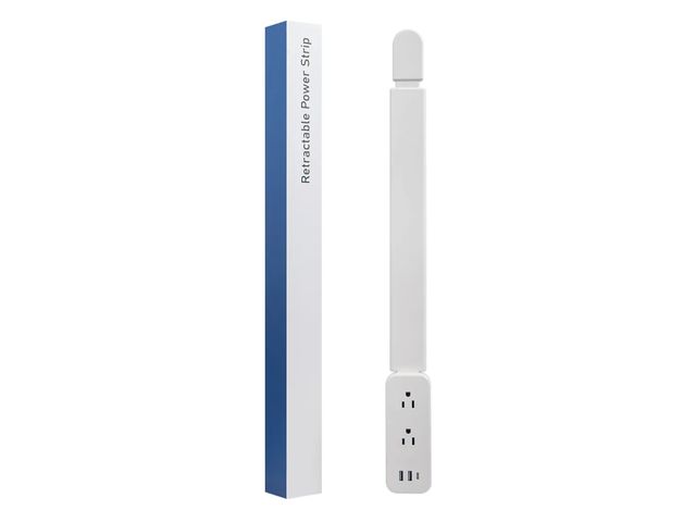 Lot 96-164246 - Electrical Outlet Extender Stick - Features USB-A, USB-C and 2 AC Outlets, Extends 22"-34", Rotates ...