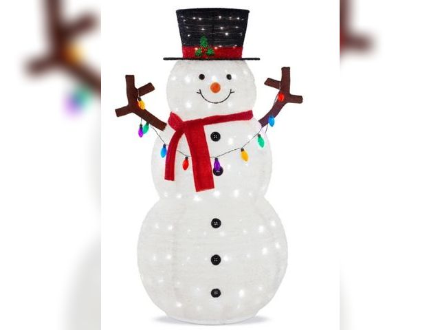 Lot 96-190022 - 3ft Lighted Pop-Up Snowman, Outdoor Christmas Holiday Decoration w/ 100 LED Lights, Hat , Scarf
New ...