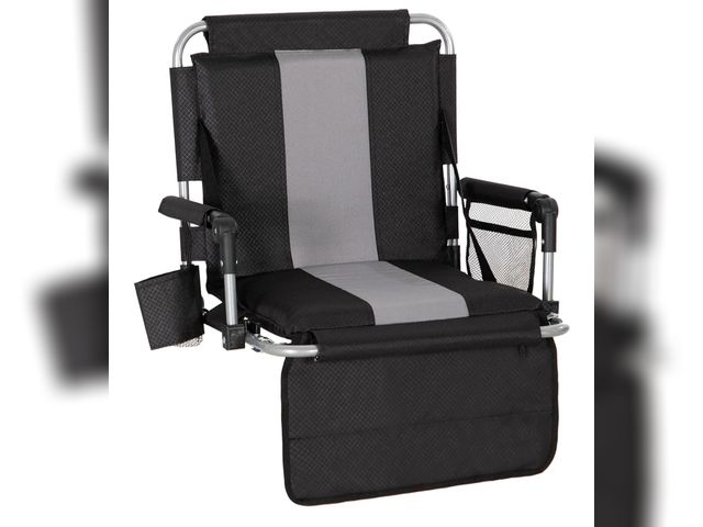 Lot 96-175961 - LET'S CAMP Folding Stadium Seat Bleacher Chair with Cup Holder, Mesh Bag and Hide Hooks, Portable St...