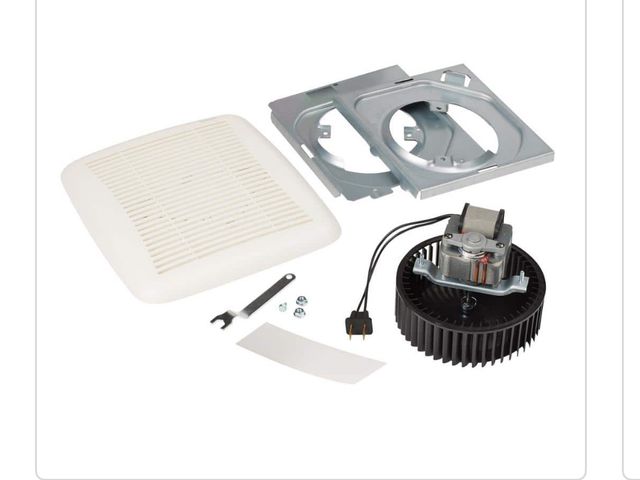 Lot 96-191360 - Broan-NuTone QuicKit 60 CFM 3.0 Sones Bathroom Replacement
Motor and Grille/Cover New