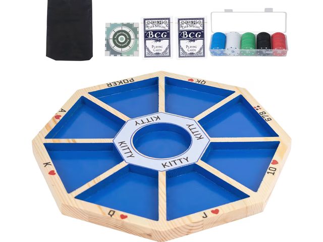 Lot 96-190875 - Wooden Michigan Rummy Board Game,13 * 13 inches,Tripoley Game,Deluxe Set, 1 Michigan Rummy Board,2 P...