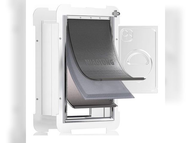 Lot 96-165013 - MIAOTONG 3-Flap Dog Door for Wall, Energy-Efficient Insulated Pet Door for Wall, Aluminum Lock Doggy...