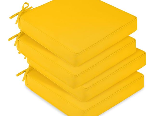 Lot 96-170449 - downluxe Waterproof Outdoor Chair Cushions Set of 4, 18.5in x 16in x 3in Patio Chair Cushion with No...