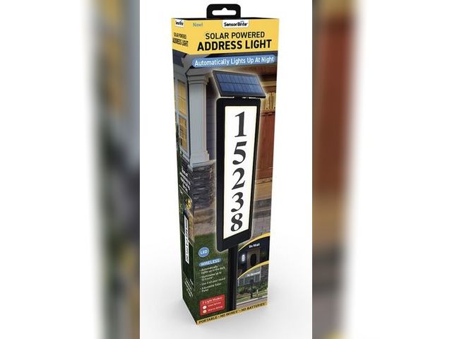Lot 96-232761 - Sensor Brite Solar Powered Address Light, 360-Degree LED House Number Sign, Automatic &amp; Adjustab...