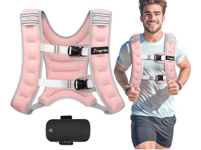 Lot 96-176589 - 25lb Weight Vest for Women Men with Reflective Stripe, Detachable Phone Pouch, Ideal for Walking, St...