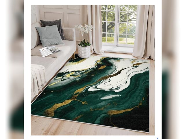Lot 96-180556 - Marble Rugs for Living Room - Marble Rug, Abstract Luxury Modern Door Mat, Washable &amp; Non Slip &...